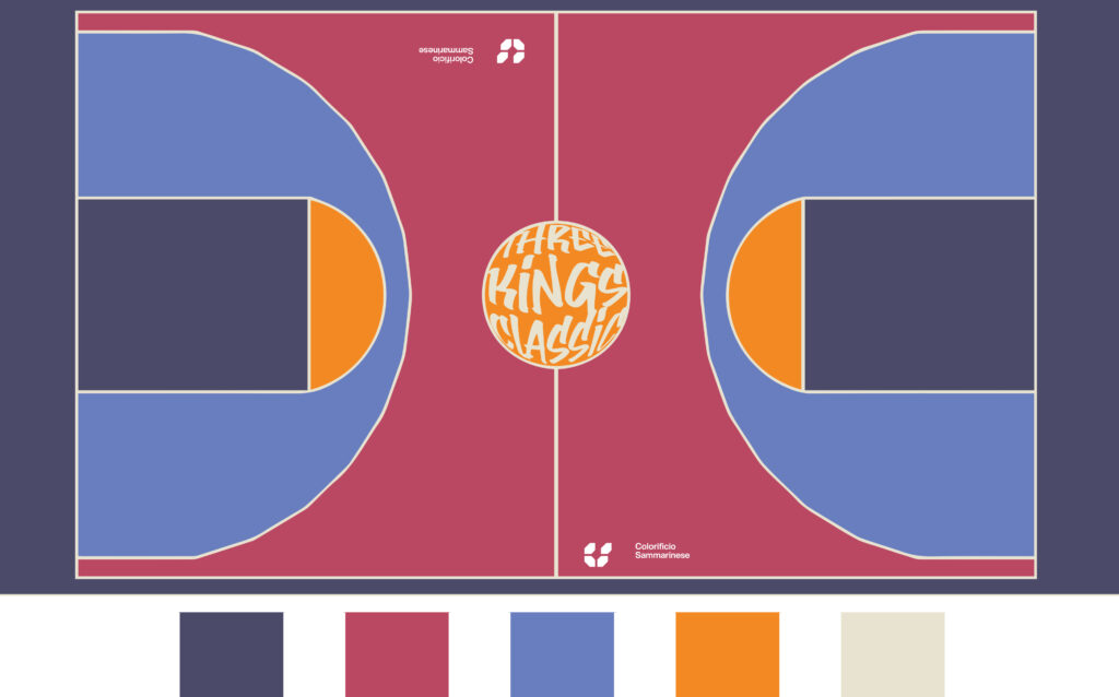 progetto ideato da Coop. culturale il Macello restyling Campo da basket Parco Ausa Dogana